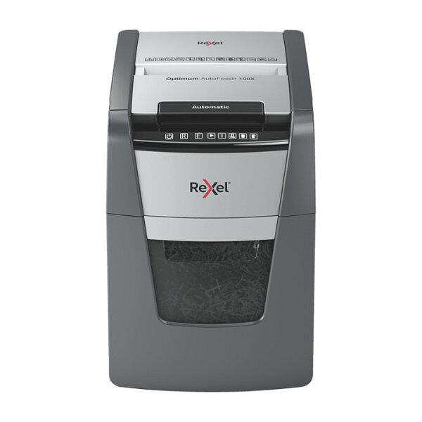 Rexel Optimum AutoFeed 100X Aktenvernichter mit Partikelschnitt