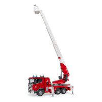 BRUDER Scania Super 560R Feuerwehr mit Drehleiter, Wasserpumpe, Light & Sound