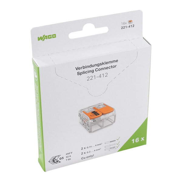 Wago Serie 221 - 2*4mm (16 Stück Retail)