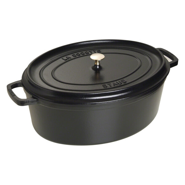 Staub La Cocotte 41cm oval schwarz. Gusseisen