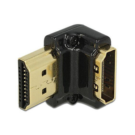 Dieser HDMI Adapter von Delock kann die Buchse des HDMI Gerätes, wie z.B. Flachbildschirm etc. um 90° nach unten abwinkeln. Somit kann das HDMI K