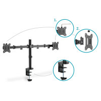 DIGITUS DA-90400 Tischhalterung für 2 Monitore bis 32" 8KG
