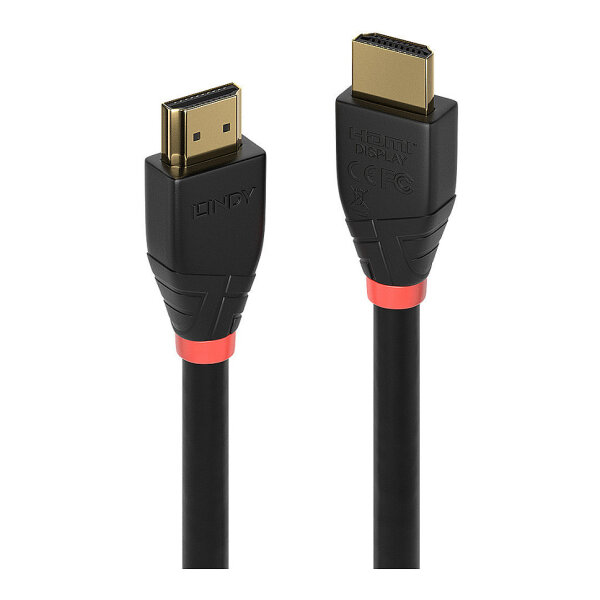 HDMI 2.0 15m 4K 60Hz vergoldet Lindy Black