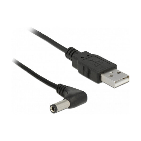 USB DeLock Gleichstomstecker 5,5x2,5mm - USB-A 1,5m black