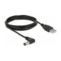 USB DeLock Gleichstomstecker 5,5x2,5mm - USB-A 1,5m black