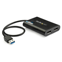 Adapter USB3.0 (ST) > 2x DisplayPort (BU) 4K 60Hz 30cm...