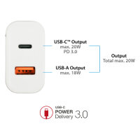 GoodConnections Charger 20W 2-Port USB-A/USB-C Weiß