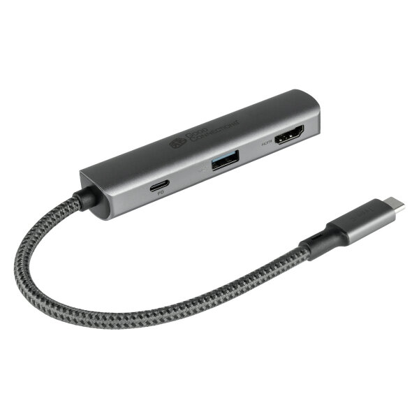 GoodConnections HUB-C002A USB-C HUB 3-Port 1xHDMI  1xUSB-C  1xUSB 3.0 Anthrazit