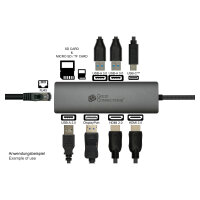 GoodConnections HUB-C001A USB-C HUB 10-Port 2xHDMI  1xDP  1xUSB-C  2xUSB 3.0  1xUSB 2.0  1xRJ45  1xKartenleser Anthrazit