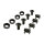 ALLNET Befestigungsset Käfigmuttern+Schrauben 100-Pack M6 Schwarz