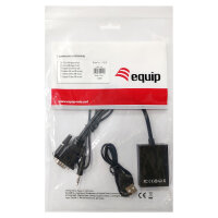 Equip VGA auf HDMI Adapter. mit Audio. schwarz. 15cm