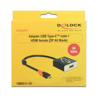 DeLock USB-C > HDMI (ST-BU) Adapter 4K 60Hz Schwarz