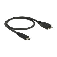 USB3.1 USB Type-C Stecker > USB Typ Micro-B Stecker 0,5 m schwarz Delock