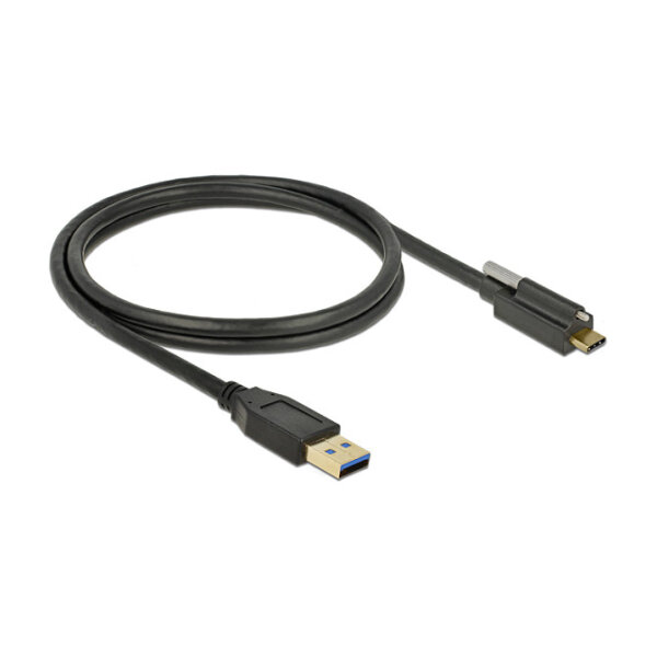 USB3.1 USB Typ-A Stecker > USB 3.1 Gen 2 USB Type-C™ Stecker mit Schraube oben 1 m