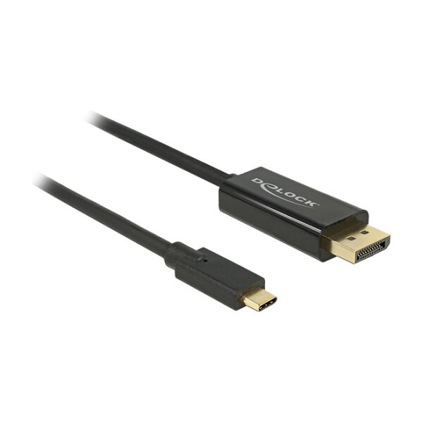 DeLock DisplayPort 1.2 > USB-C (ST-ST) 1m Adapterkabel 4K 60Hz Schwarz