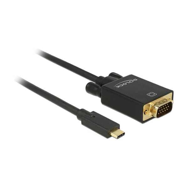 USB C > VGA Stecker DP-Alt Mode Full HD 1080p 1 m schwarz Delock