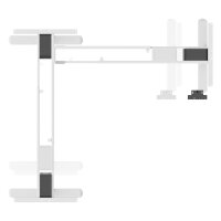 DIGITUS Elektrisch höhenverstellbares Tischgestell, 90° L-Form, Triple-Motor, 2-Stufen, Weiß