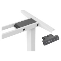 DIGITUS Elektrisch höhenverstellbares Tischgestell, 90° L-Form, Triple-Motor, 2-Stufen, Weiß