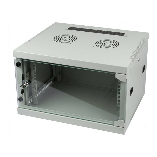 ALLNET Netzwerkschrank 19" 6HE 1-teilig T594/B541mm Lichtgrau SMQ-Serie