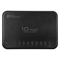 GoodConnections USB Desktop Schnellladestation 200W 10-Port USB-C Schwarz