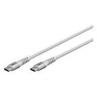 Goobay USB-C (ST-ST) 2m Anschlusskabel Textilmantel Weiß