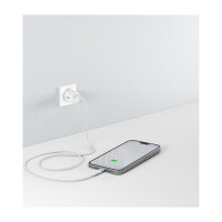 Goobay USB-C (ST-ST) 2m Anschlusskabel Textilmantel Weiß