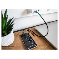 GoodConnections USB-C 2.0 > Lightning (ST-ST) 0,5m Ladekabel Textilmantel 18W Schwarz