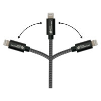 GoodConnections USB-C 2.0 > Lightning (ST-ST) 0,5m Ladekabel Textilmantel 18W Schwarz