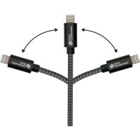 GoodConnections USB-C 2.0 > Lightning (ST-ST) 0,5m Ladekabel Textilmantel 18W Schwarz