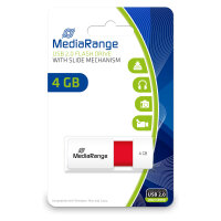 STICK MediaRange USB STICK 4GB USB 2.0 Slider red