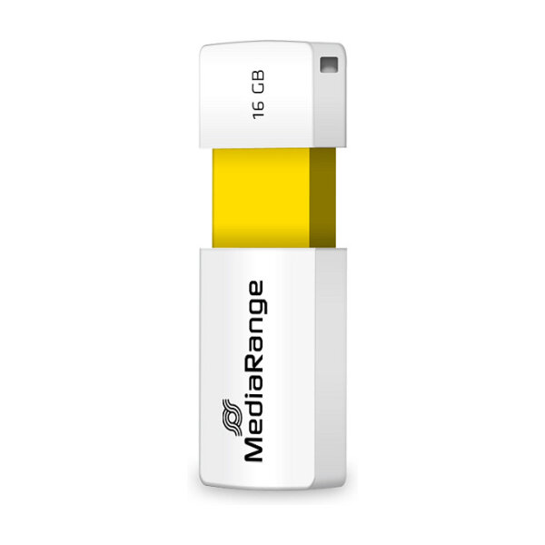 STICK MediaRange USB STICK 16GB USB 2.0 Slider yellow