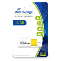STICK MediaRange USB STICK 16GB USB 2.0 Slider yellow
