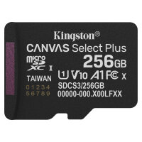 CARD Kingston 256GB microsdxc Canvas Select Plus Gen3 150MB/s A1 Card + Adapter