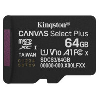 CARD Kingston 64GB microsdxc Canvas Select Plus Gen3 100MB/s A1 Card + Adapter