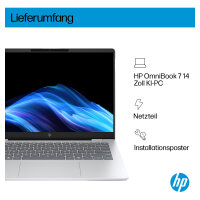 HP OmniBook 7 AI 14" 2k Core Ultra 7 255U 16GB/512GB SSD Win11 Home - 14-fr0475ng Copilot+PC