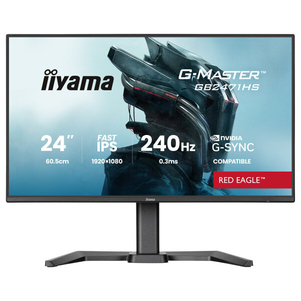 60,5 cm/23,8? (1920×1080) iiyama G-Master GB2471HSU-B1 16:9 FHD Fast IPS 0,3 ms 240 Hz HDMI DisplayPort VESA Black