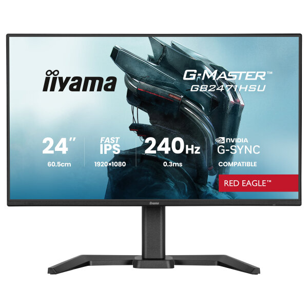 60,5 cm/23,8? (1920×1080) iiyama GB2471HSU-B1 16:9 FHD Fast IPS 0,3ms (MPRT) 240 Hz HDMI 2×DisplayPort USB-C VESA 100×100 Black
