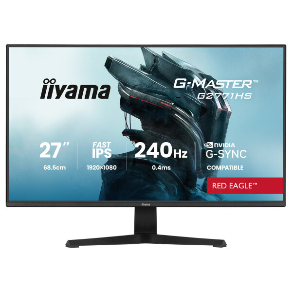 68,6 cm/27? (1920×1080) iiyama G-Master G2771HS-B1 16:9 FHD Fast IPS 0,4 ms 240 Hz HDMI DisplayPort VESA Black