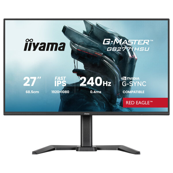 68,6 cm/27? (1920×1080) iiyama GB2771HSU-B1 16:9 FHD Fast IPS 0,4 ms 240 Hz HDMI 2× DisplayPort USB-C VESA 100×100 Black