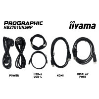 68,6 cm/27" (3840×2160) iiyama ProGraphic HB2701UHSNP-B1 16:9 IPS Black 2.0 4 ms 60 Hz HDMI DisplayPort USB-C (96 W) USB-Hub RJ45 KVM VESA Black