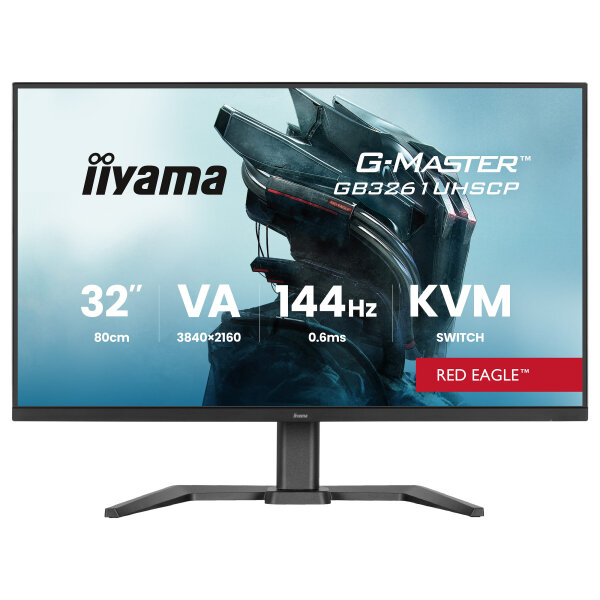 80,0 cm/31,5" (3840x2160) iiyama G-MASTER GB3261UHSCP-B1 16:9 VA 0,6ms 144Hz HDMI 2.1×2 DisplayPort 1.4 USB-C (95W) USB-Hub VESA Speaker Black