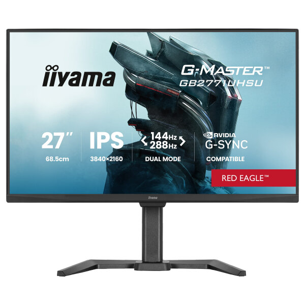68,6 cm/27" (3840×2160) iiyama G-MASTER GB2771UHSU-B1 16:9 IPS 0,8 ms 144 Hz HDMI 2.1 ×2 DisplayPort 1.4 USB Hub VESA Speaker Black