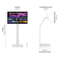 80,0 cm/31,5" (3840×2160) LG 32U889SA-W 16:9 IPS 5 ms 60Hz USB-C (65W) ×3 HDMI ×2 Touchscreen Rollenständer White