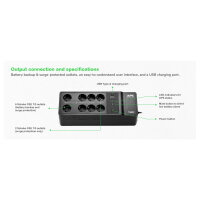 APC Back-UPS BE500G2-GR (Wandmontage / Aufputzmontage) - Wechselstrom 230 V - 300 Watt