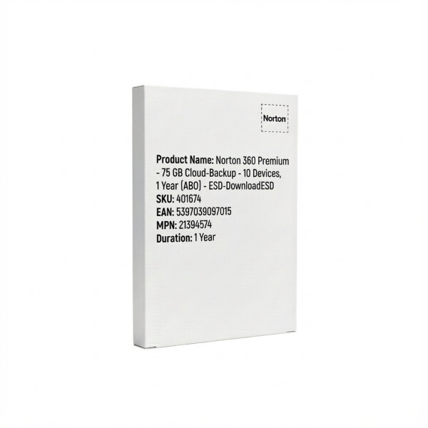 Norton 360 Premium - 75 GB Cloud-Backup - 10 Devices, 1 Year (ABO) - ESD-Download