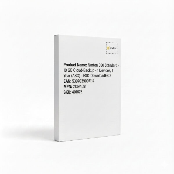 Norton 360 Standard - 10 GB Cloud-Backup - 1 Devices, 1 Year (ABO) - ESD-Download