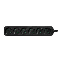 Logilink Steckdosenleiste 6-fach mit Schutzkontakt , schw.