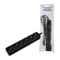 Logilink Steckdosenleiste 6-fach mit Schutzkontakt , schw.