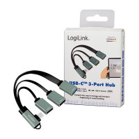 Logilink USB-HUB 3-Port,2xUSB2.0AF + 1xUSB3.0AF,gewink.Steck