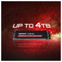 M.2 Patriot 4TB 7400/6400 VP4300 Lite M.2 PAT PCIe (schwarz, PCIe 4.0 x4, NVMe 2.0, M.2 2280)